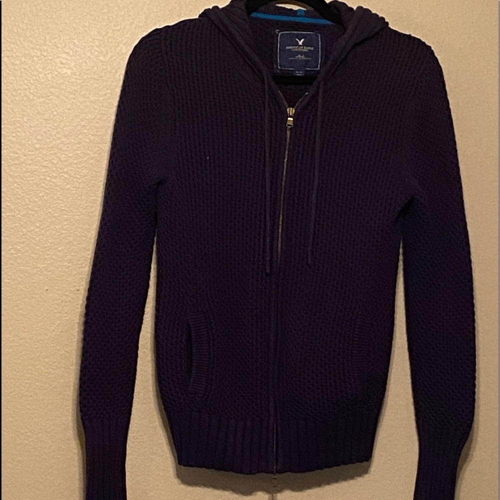 American Eagle zip up knit hoodie M